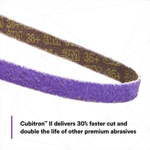 3M Cubitron II File Belt, 33445, 60+ Grit, 1/2 in x 18 in, Pack of 10 File Belts, Resin Bonded, Spot Weld Removal