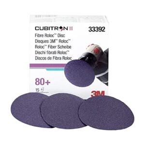 3M Cubitron II Roloc Fibre Disc, 786C, 33389, 3 in, 36+ Grit, 15 Pack, High Performance, Fast Cutting, Long Lasting