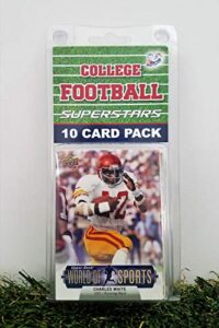 (usc) southern cal trojans- (10) card pack college football different trojan superstars starter kit! comes in souvenir case! great mix of modern & vintage players for the super trojans fan! by 3bros
