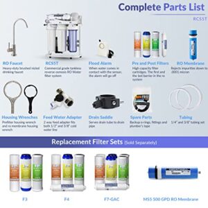 iSpring RCS5T Commercial Tankless Reverse Osmosis RO Water Filter System with 1.5:1 Pure to Drain Ratio, Pressure Gauge