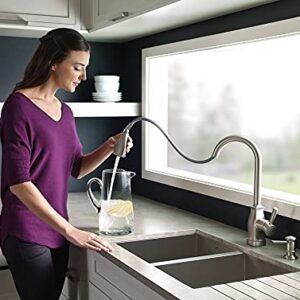 Moen Hensley Spot Resist Stainless Single-Handle Pull-Down Sprayer Kitchen Faucet Featuring Reflex, 87024MSRS