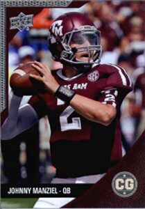 2014 upper deck sec conference greats texas a & m football card # 93 johnny manziel rookie card in protective screwdown display case