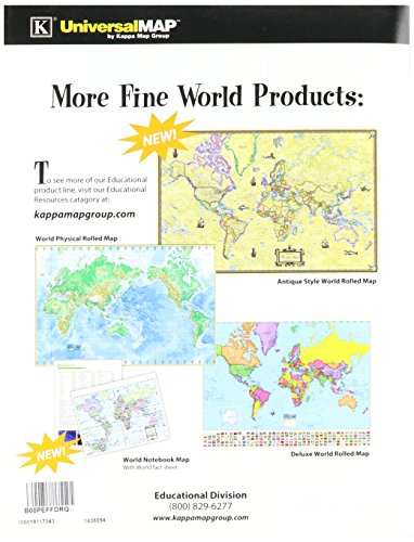 Kappa Map 11768 World Atlas Scholastic Edition, 8.5" Height, 0.13" Width, 11" Length