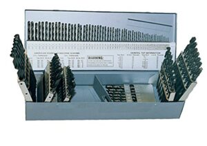 cle-line "c21127 style 1899 high speed steel general purpose jobber length drill set, steam oxide finish, 1/16"" - 1/2"" size, 115 pieces"