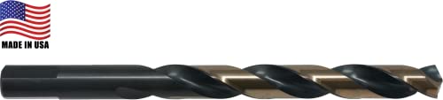 Cle-Line C18128 Bit Barrel Style 1878 High Speed Steel Jobber Length Drill Set, Black and Gold Finish, 1/16" - 1/2" Size, 29 Pieces