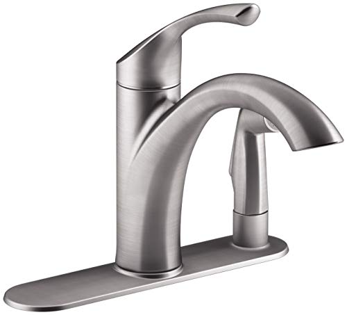 KOHLER Mistos Single-Handle Standard Kitchen Faucet With Side Sprayer In Stainless Steel