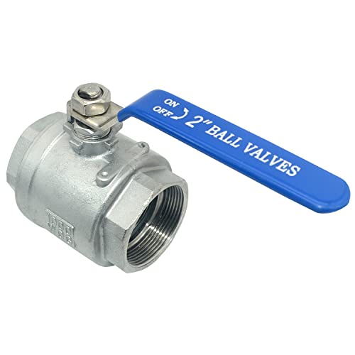 DAN SPEED 2" NPT Female 316 Stainless Steel Full Port Ball Valve Vinyl Handle WOG1000