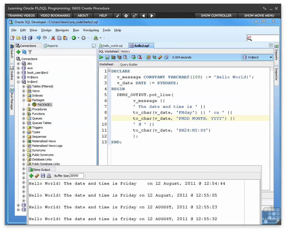 Learning Oracle PL/SQL Programming [Online Code]