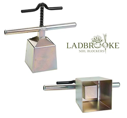 Ladbrooke Genuine Soil Block Maker - 6-Pc. Master Grower Nesting System Includes Maxi, Mini 4, Micro 20, Cubic Inserts, 1" Seed Dibbles, and Grow Tweezers, Made in England