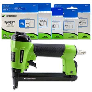 surebonder 9600b pneumatic t-50 type upholstery stapler kit with 6,250 staples, 1/4-inch - 9/16-inch, carrying case included (air compressor needed but not included)