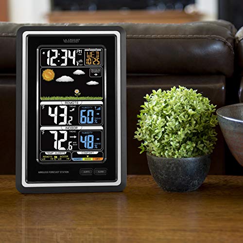 La Crosse Technology S88907 Vertical Wireless Color Forecast Station with Temperature Alerts