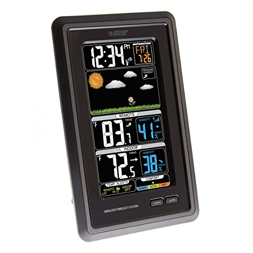 La Crosse Technology S88907 Vertical Wireless Color Forecast Station with Temperature Alerts