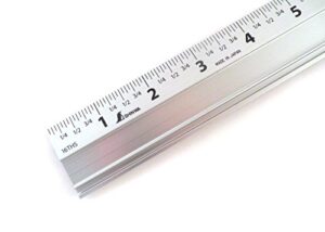 shinwa 24" extruded aluminum cutting rule ruler gauge with non slip rubber backing 33295