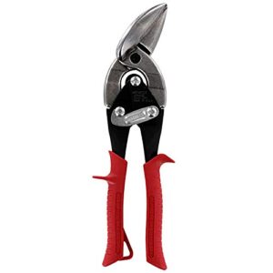 midwest special hardness aviation snip - left cut offset stainless steel cutting shears with forged blade & kush'n-power comfort grips - mwt-ss6510l
