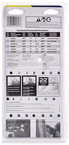 BOSCH RAP7PK 7-Piece Reciprocating Saw Blade Set