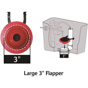 Korky 2023BP Universal Flapper for Toto Toilet Repairs, 3", Red