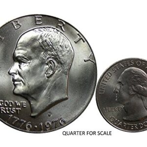 1976-S U.S. Eisenhower Silver Dollar Coin, 40% Pure Silver, Mint State Condition, Bicentennial Design