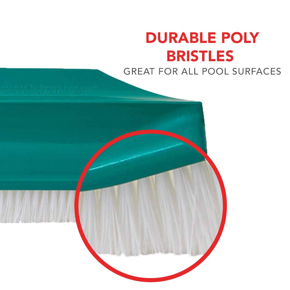 SweepEase 654367706299-100% POLY-18 Stingray Pool Brush, 18-Inch, Green