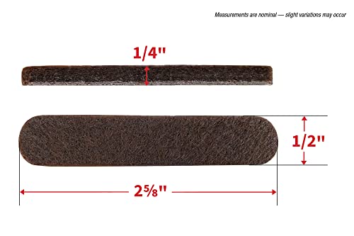Shepherd Hardware 9865 1/2-Inch x 2-5/8-Inch Heavy Duty Self-Adhesive Felt Furniture Strips, 16-Pack, Brown