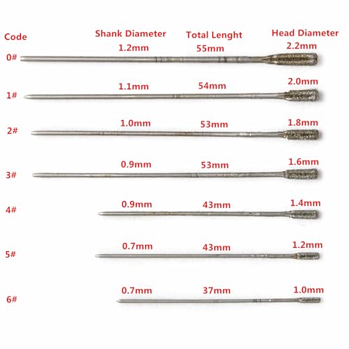 JINGLING 1.4mm Diamond Lapidary Drill Bits Micro Solid Bit Tipped Jewelry Tools for Stone Rock Pack of 20Pcs