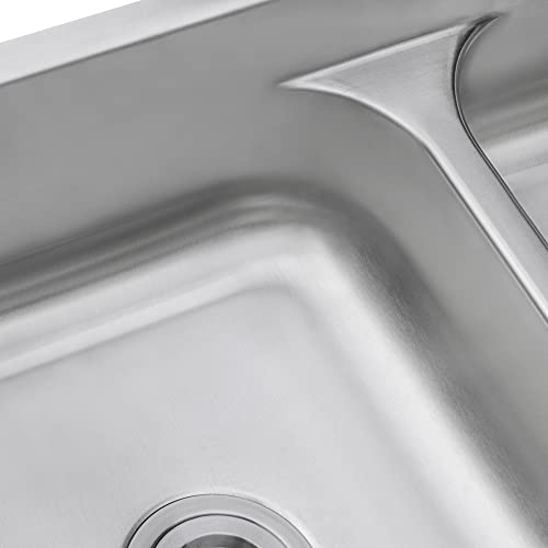 Ruvati 32-inch Low-Divide 50/50 Double Bowl Undermount 16 Gauge Stainless Steel Kitchen Sink – RVM4350