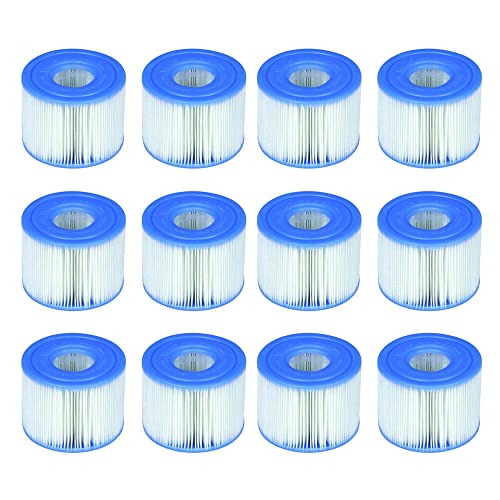 Intex 6 x 29001E B00PUZW3N2 PureSpa Type S1 Easy Set Pool Cartridges Filters | 2, 12 Count (Pack of 1), Blue