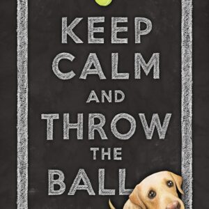 Toland Home Garden 109782 Keep Calm And Throw The Ball Dog Flag 28x40 Inch Double Sided Dog Garden Flag for Outdoor House Puppy Flag Yard Decoration