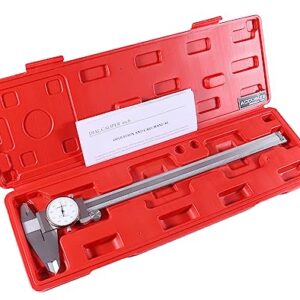 Accusize Industrial Tools 0-12 inch by 0.001 inch Precision Dial Caliper, Stainless Steel, in Fitted Box, P920-S212