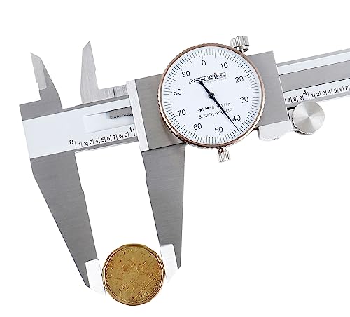 Accusize Industrial Tools 0-12 inch by 0.001 inch Precision Dial Caliper, Stainless Steel, in Fitted Box, P920-S212