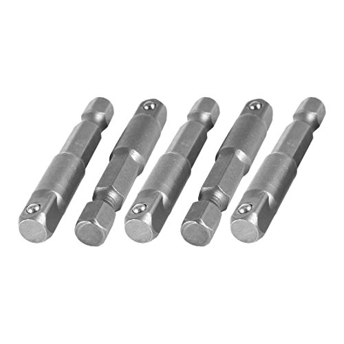 Uxcell a14041800ux0341 Socket Adapter Set 1/4" Hex Shank to 1/4" Impact Driver/Drill (Pack of 5)