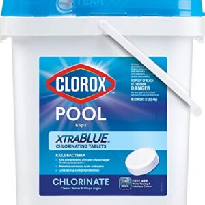 CLOROX Pool&Spa XtraBlue 3” Chlorinating Tablets, Kills Bacteria & Stops Algae, 12 LB