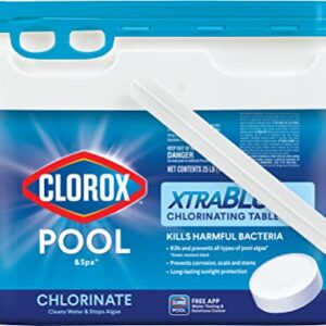 CLOROX Pool&Spa XtraBlue 3” Chlorinating Tablets, Kills Bacteria & Stops Algae, 25 LB