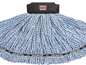 Rubbermaid Commercial Products-1924782 Maximizer Mop Head, Blend, Large, Blue, Cleans Floors Faster, Heavy Duty Absorbancy