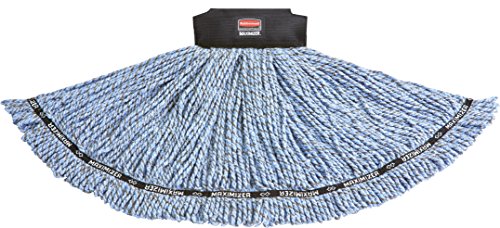 Rubbermaid Commercial Products-1924782 Maximizer Mop Head, Blend, Large, Blue, Cleans Floors Faster, Heavy Duty Absorbancy