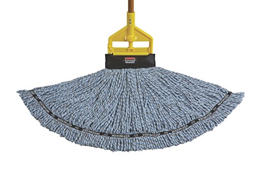 Rubbermaid Commercial Products-1924782 Maximizer Mop Head, Blend, Large, Blue, Cleans Floors Faster, Heavy Duty Absorbancy