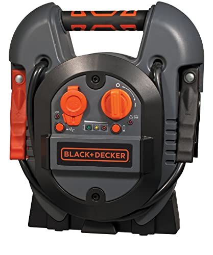 BLACK+DECKER J312B Power Station Jump Starter 700 Peak Amp Battery Booster, USB Port, Battery Clamps , 9.5"D x 5.1"W x 11"H