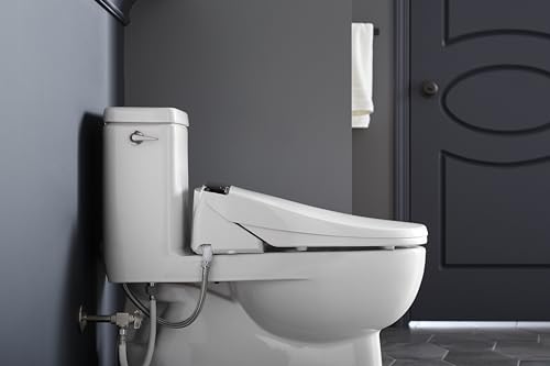 KOHLER BH90-N0 Novita Elongated Electric Bidet Toliet Seat, Heated Bidet Seat for Existing Toilets, Bidet Warm Water with Dryer, White