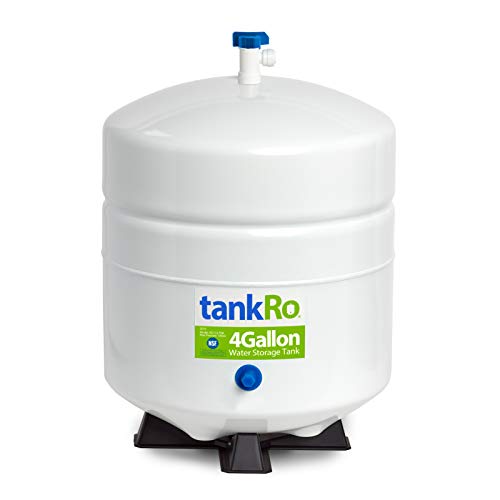 tankRo RO132-TNK RO Water Filtration System Expansion Tank 4 Gallon Capacity – NSF Certified – Compact Reverse Osmosis Water Storage Pressure Tank 1/4" Tank Ball Valve