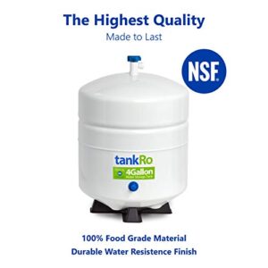 tankRo RO132-TNK RO Water Filtration System Expansion Tank 4 Gallon Capacity – NSF Certified – Compact Reverse Osmosis Water Storage Pressure Tank 1/4" Tank Ball Valve