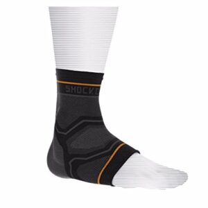 Shock Doctor Compression Knit Ankle Sleeve with Gel Support, Black/Grey, Adult-X-Large