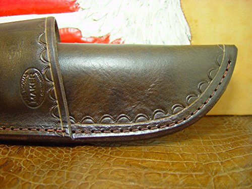 Custom Cross Draw Sheath for a Bk 2 and the BK 1O Knife Hand Tooled Dyed Dark Brown