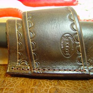 Custom Cross Draw Sheath for a Bk 2 and the BK 1O Knife Hand Tooled Dyed Dark Brown