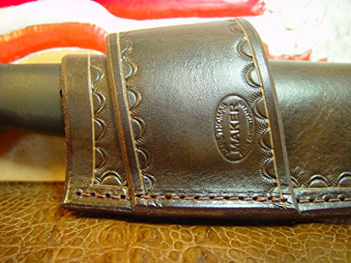 Custom Cross Draw Sheath for a Bk 2 and the BK 1O Knife Hand Tooled Dyed Dark Brown