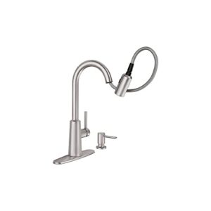 Moen 87066SRS Pullout Spray High-Arc Kitchen Faucet with Soap Dispenser from The Nori Collection,