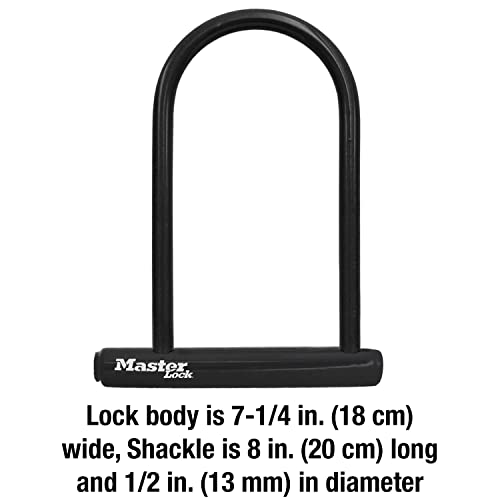 Master Lock 8320D Keyed U-Lock, 7-1/4" x 8", Black
