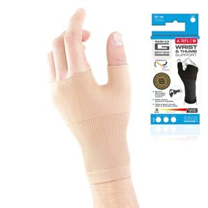 neo-g airflow thumb and wrist support for joint pain, tendonitis, sprain, hand instability. compression wrist sleeves with thumb support - m - beige