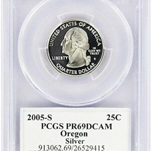 2005 Oregon State S Silver Proof Quarter PR-69 PCGS