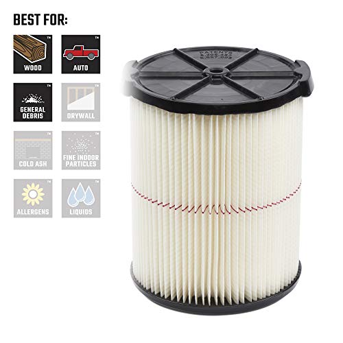 CRAFTSMAN CMXZVBE38754 Red Stripe General Purpose Wet/Dry Vac Replacement Filter for 5 to 20 Gallon Shop Vacuums