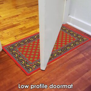 Toland Home Garden 800014 French Paisley- Red Pattern Door Mat 18x30 Inch Outdoor Doormat for Entryway Indoor Entrance