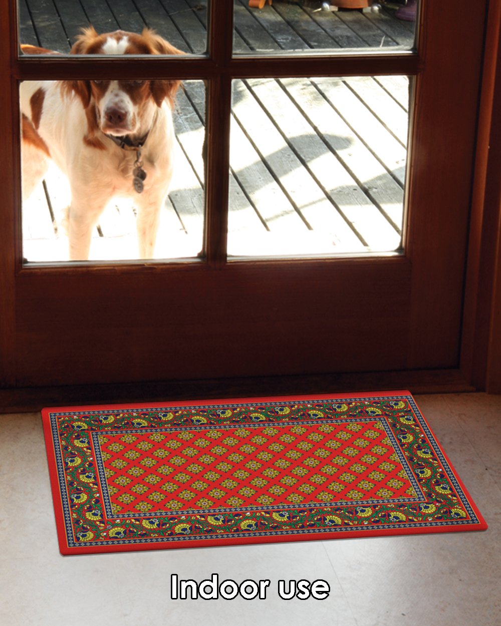 Toland Home Garden 800014 French Paisley- Red Pattern Door Mat 18x30 Inch Outdoor Doormat for Entryway Indoor Entrance